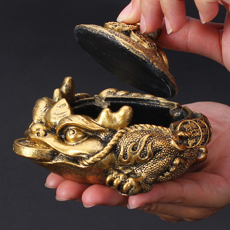 新中式烟灰缸家用客厅办公室创意个性封盖灰缸防飞灰轻奢摆件