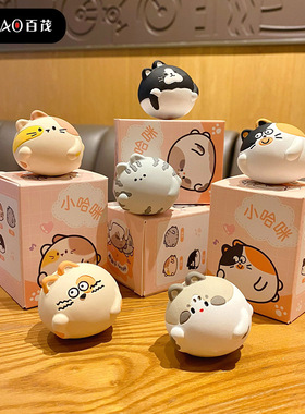 百茂原创小哈咪树脂公仔摆件创意精致猫咪公仔小摆件家居桌面装饰