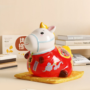 招财马陶瓷家居摆件创意马上有钱储钱罐收银台店铺开业家居装饰品