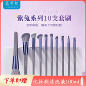 LADES 蓝蒂丝10支紫兔化妆刷套装 眼影刷遮瑕刷腮红刷鼻影刷修容刷