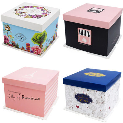 三合一美好时光生日蛋糕盒4-10寸单层烘焙西点包装盒手提甜点礼盒