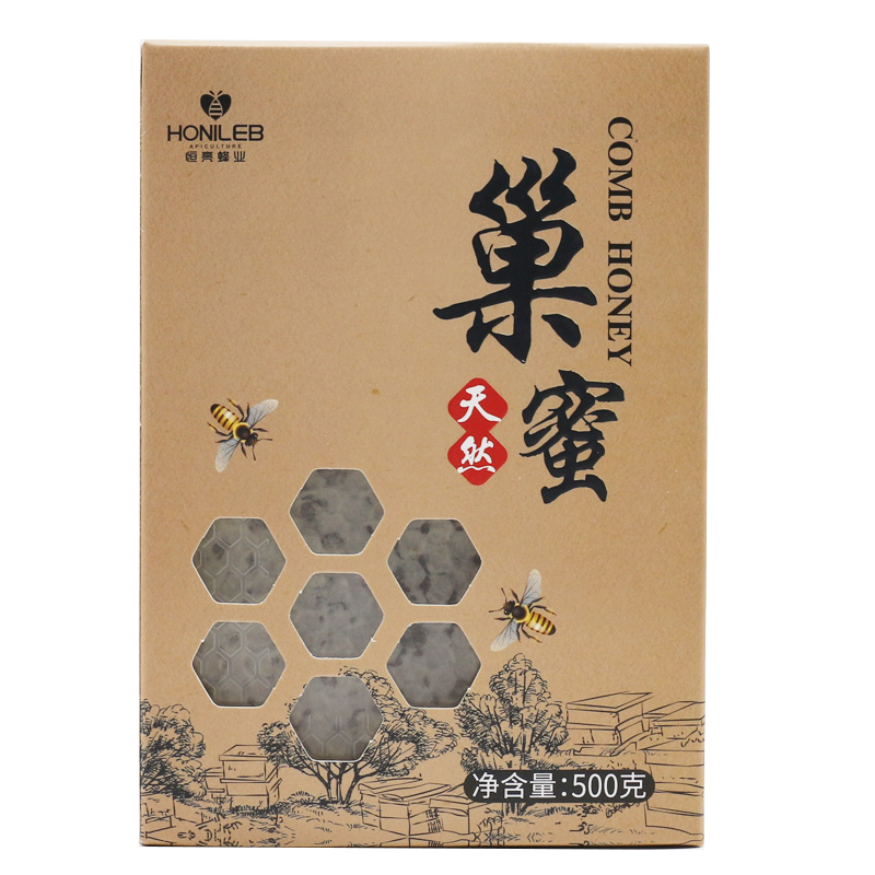 恒亮巢蜜500g 农家自产纯蜂巢蜂蜜老蜂巢蜂窝