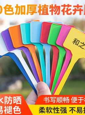 盆栽插牌绿植花卉牌园艺标签防水标识牌加厚彩色5代塑料书写牌