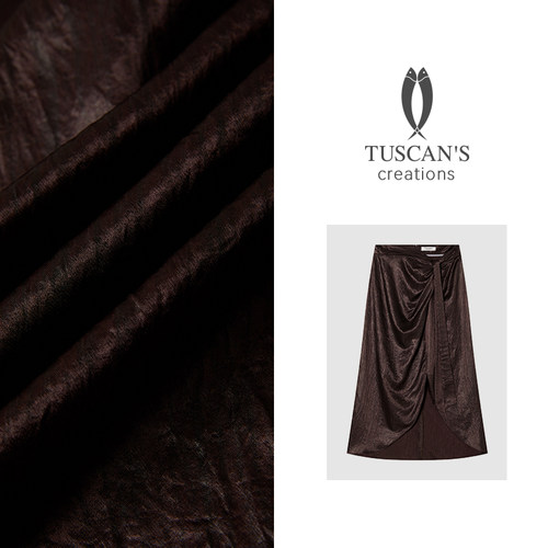 TUSCAN'S CREATIONS【专柜同款】时尚褶皱半身裙显瘦复古女裙子