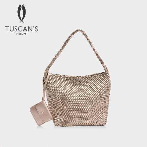 TUSCAN'S简约时尚大容量编织单肩托特包通勤百搭女包双鱼女包