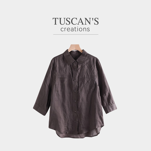 TUSCAN'S CREATIONS新款老钱风宽松衬衫女士通勤百搭上衣双鱼女装