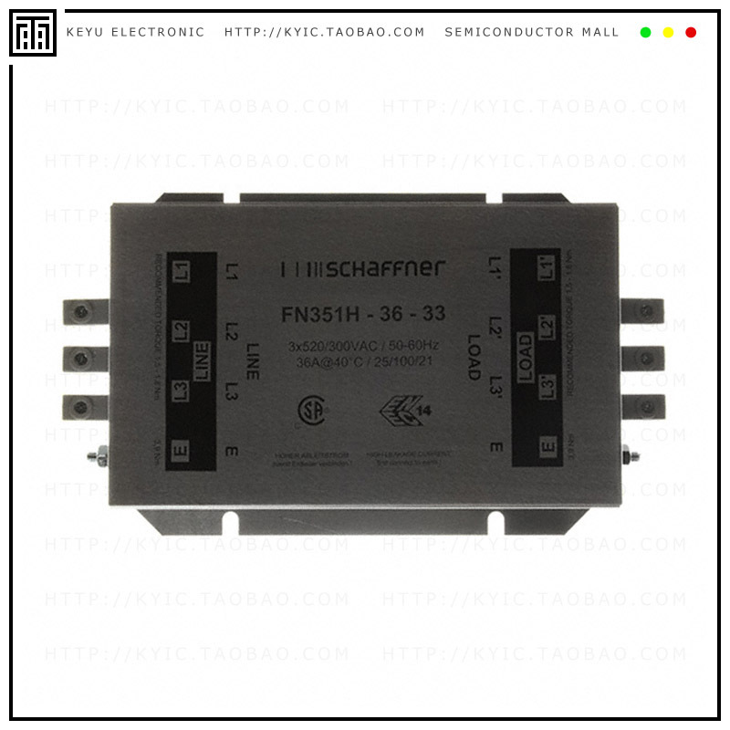 FN351H-36-33【LINE FILTER 36A CHASSIS MOUNT】