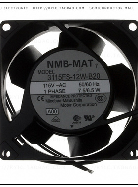 3115FS-12W-B20-A00【FAN AXIAL 80X38MM 115VAC WIRE】