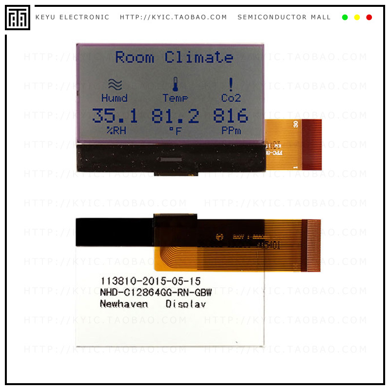 NHD-C12864GG-RN-GBW【LCD COG GRAPH 128X64 NO REFL】