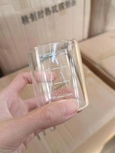 加热玻璃量杯耐热透明刻度杯圆形加厚烘焙量杯白酒烧杯微波炉杯子