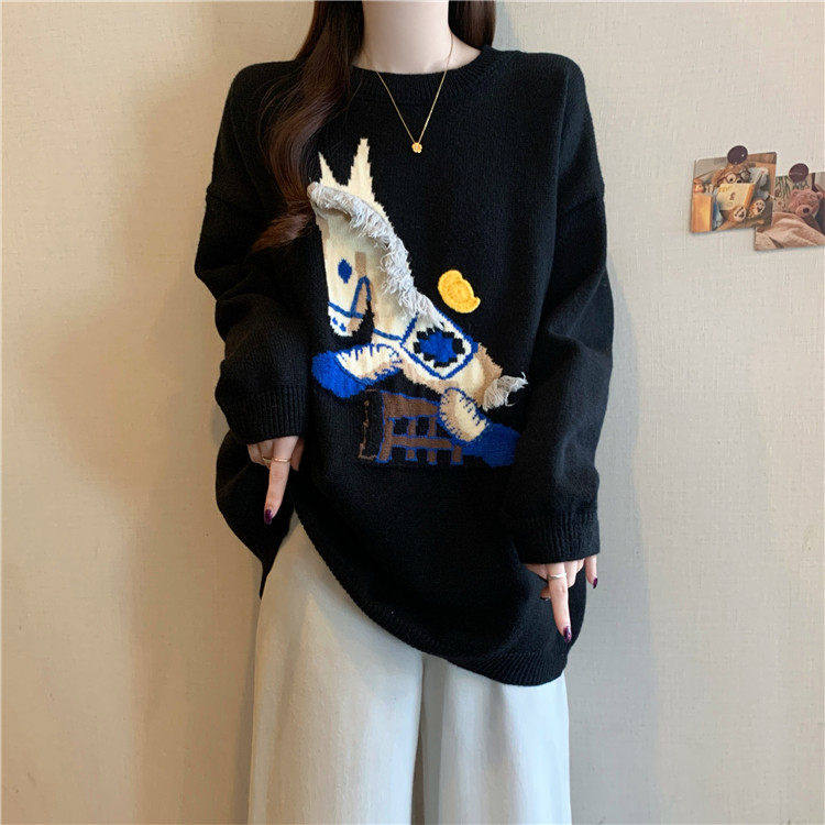 本命年马年衣服红色毛衣女2026新款秋冬大码胖mm中长款针织衫上衣