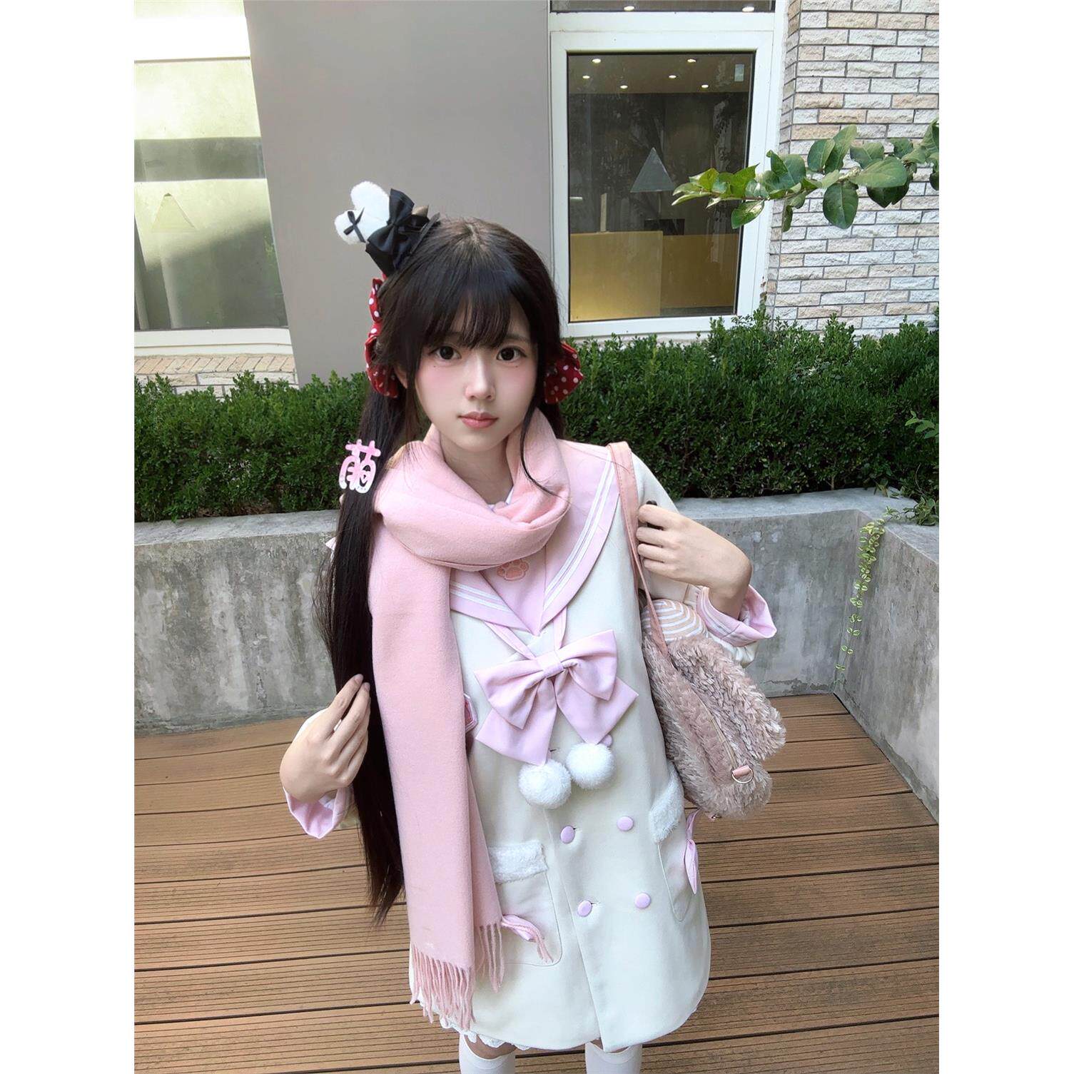 【小熊甜心】妙也可原创JK毛呢外套秋冬季新款日系水手服长袖外套