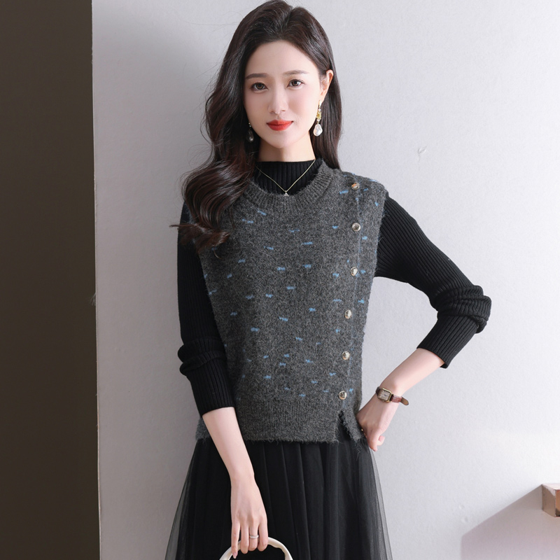 羊毛马甲女针织背心时尚