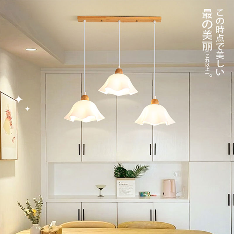 日式原木风餐厅吊灯简约现代温馨吧台餐桌灯北欧实木长度可调吊灯