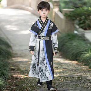 汉服男童秋装2026新款男孩古风帅气小少爷古装儿童唐装公子国学服
