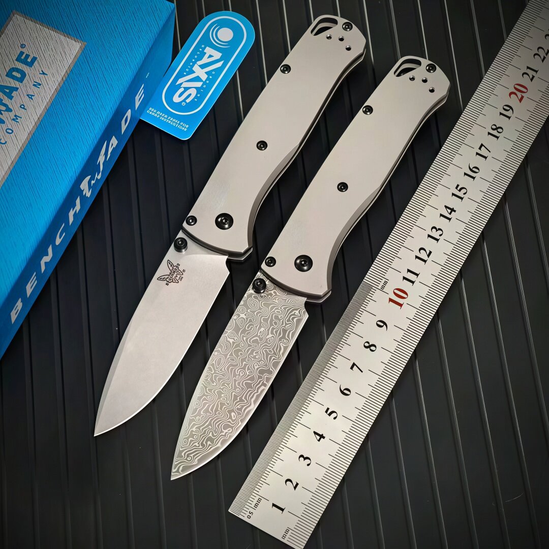 蝴蝶 BM535BK-钛合金镜光户外折刀防身野营求生锋利战术EDC工具刀