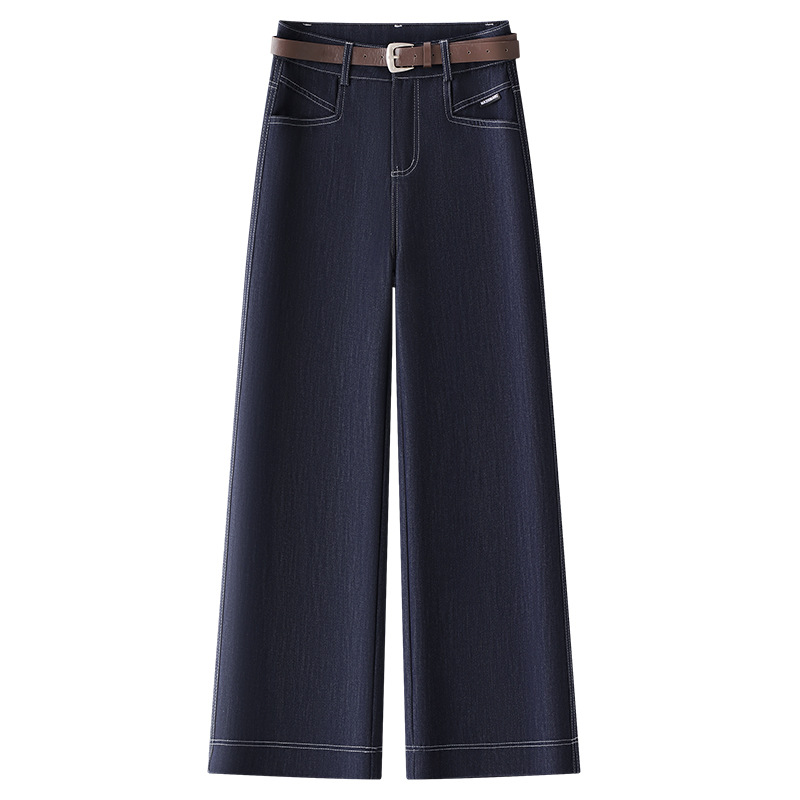 费依女裤村上春女装正品思慕缇苏昔丹宁蓝阔腿牛仔裤女冬2025新款