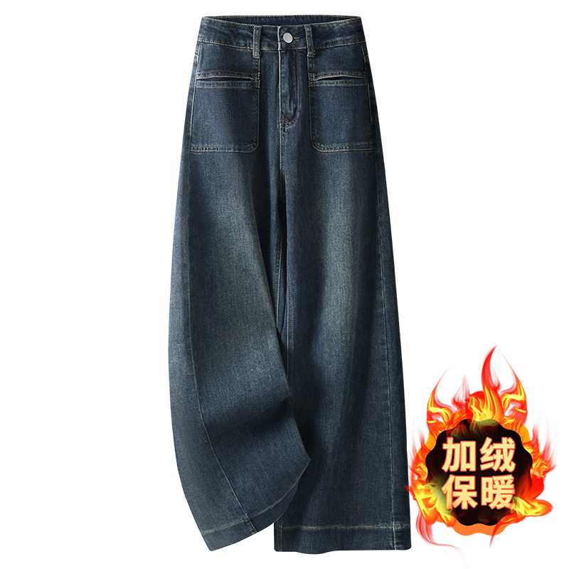 魔美名作女装紫澜门苏昔乔万尼印象主题蓝色加绒牛仔裤2025年新款