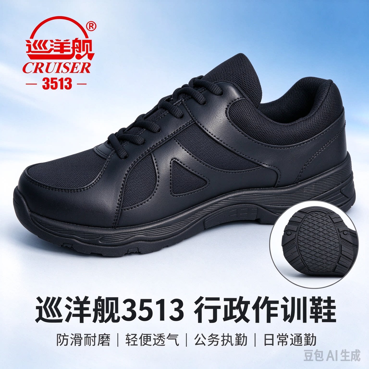 【现货】3513巡洋舰作训鞋户外正品加绒款四季款保暖商务休闲男鞋