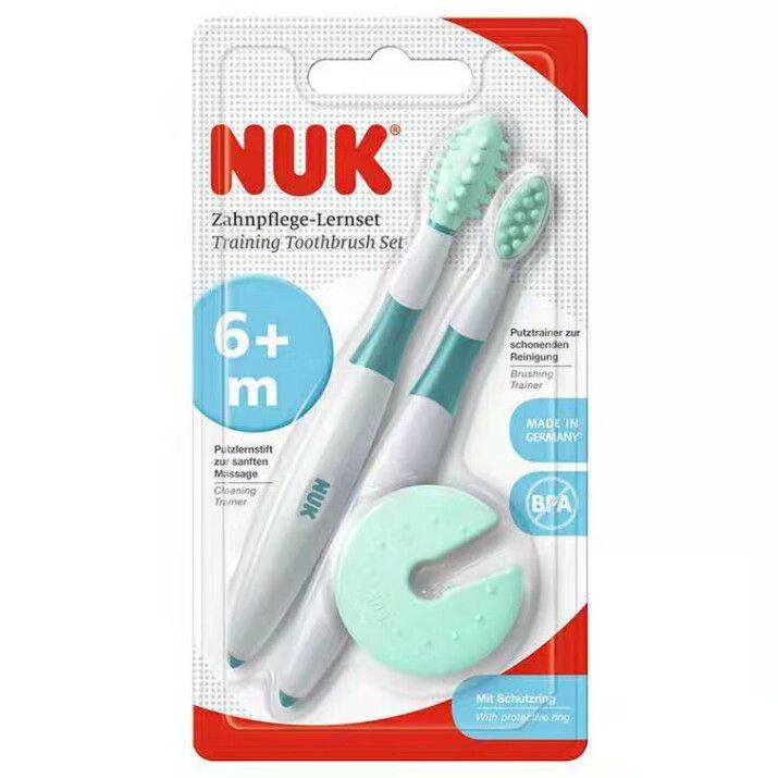 NUK婴儿按摩牙刷套组 口腔训练牙刷按摩牙龈棒 6个月以上宝宝适用