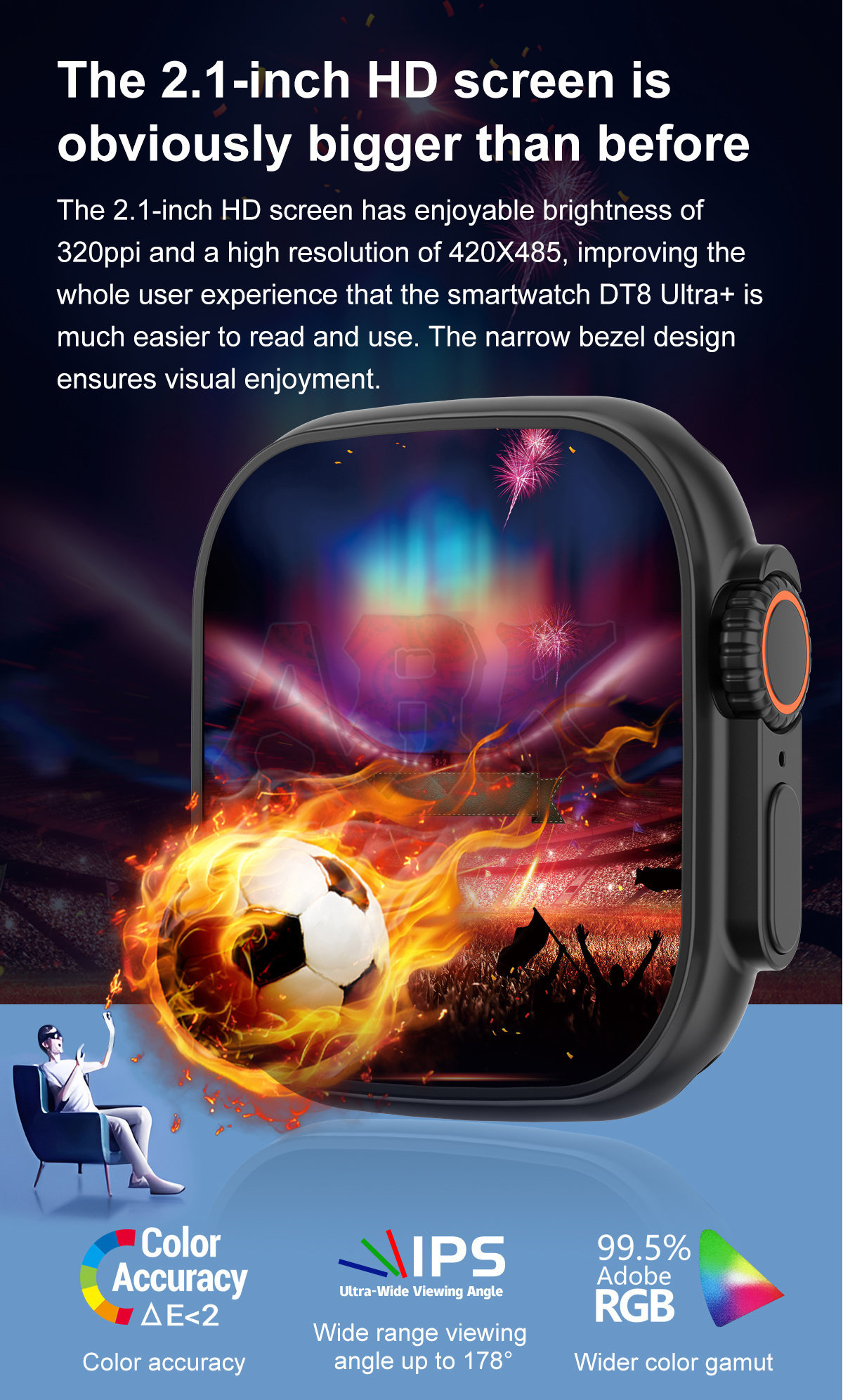 NEW DT8 ULTRA+ SMART WATCH TEMPERATURE MONITOR 2.1 INCH HOT