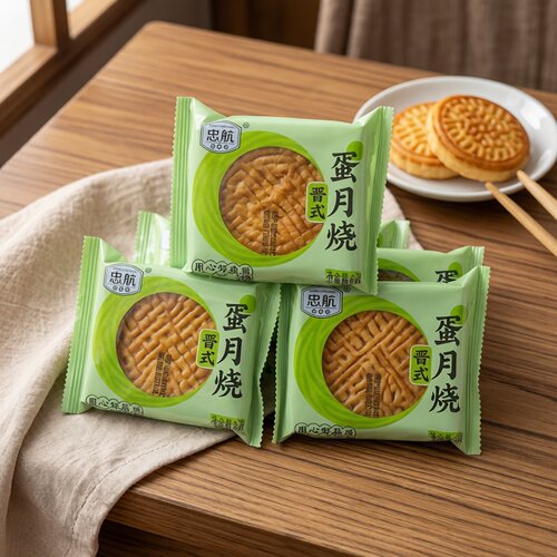 忠航蛋月烧蛋皮月饼伍仁味黑芝麻味多种口味传统中秋月饼