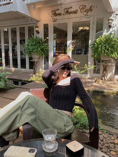 韩系穿搭设计感小众打底衫 are 女夏2024新款 shop早春chic针织衫