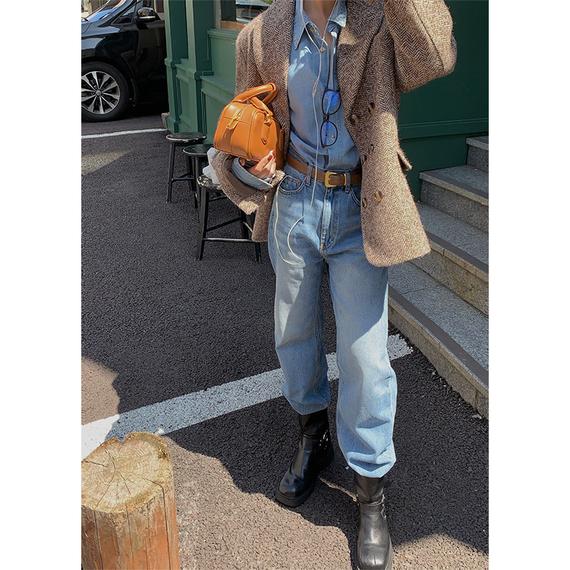 areUshop中古人字纹毛呢西装