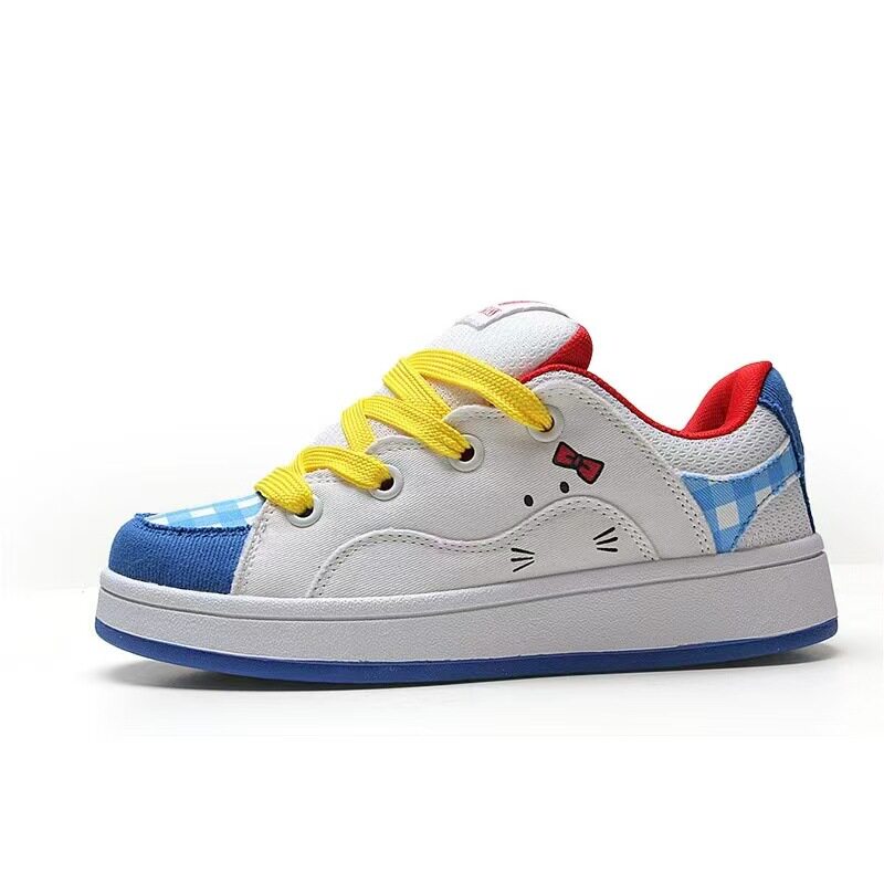 青岛福客来女鞋源头工厂猫咪蝴蝶结可爱面包鞋女低帮撞色百搭休闲