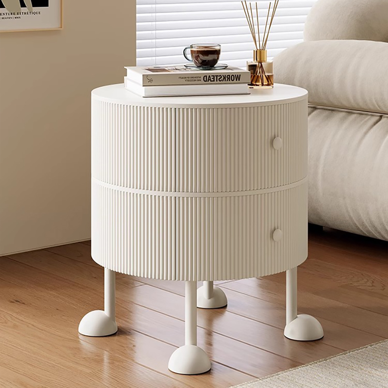 中古黑色圆形小床边柜