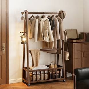 实木落地式挂衣架卧室客厅家用衣服置物架2025新款次净衣架衣帽架