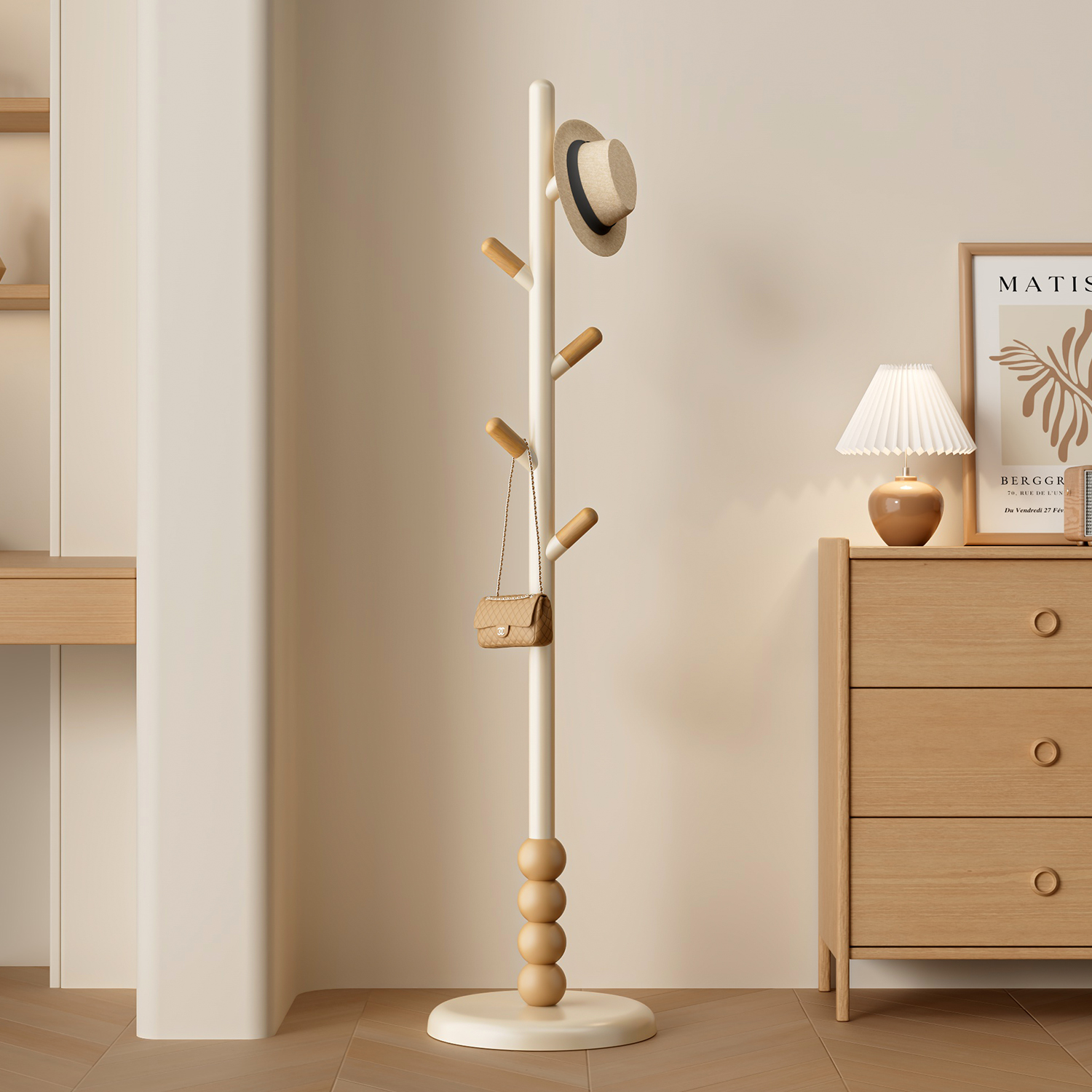 新款轻奢高级衣帽架卧室落地挂衣服架子家用入户门简易衣挂杆室内