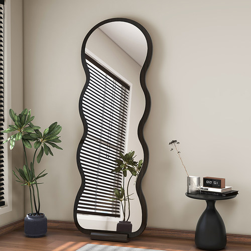 网红波浪全身镜家用落地镜高级感