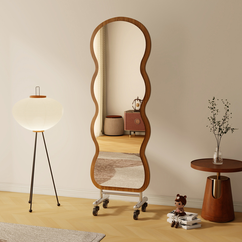 中古风落地镜可移动穿衣镜