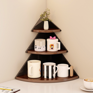 家用桌面转角置物架玄关杯架多层化妆品架小型水杯收纳厨房餐桌
