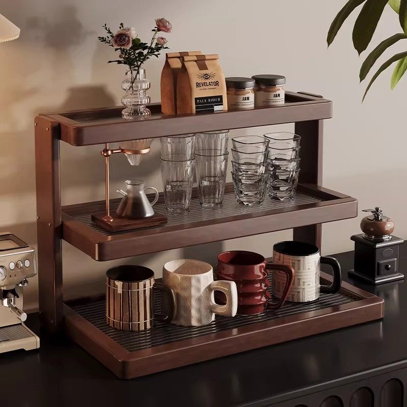桌面杯架亚克力中古置物架多层餐桌台面杯架子咖啡店转角收纳展示,住宅家具,搁板/置物架/家用陈列架,淘宝优惠券,粉丝福利购,淘宝优惠卷