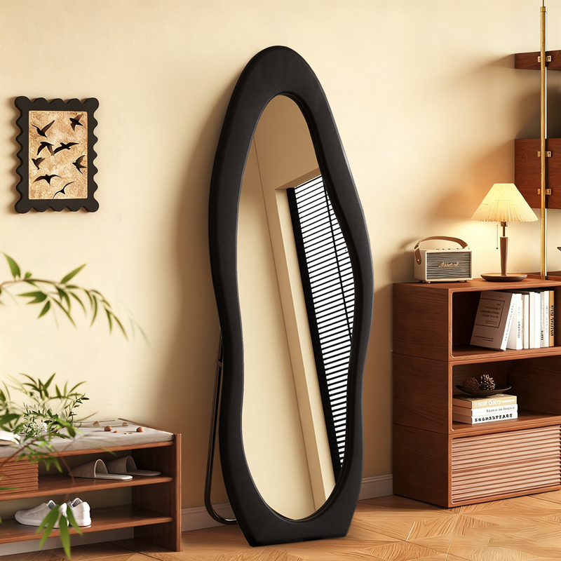 中古风全身镜落地家用ins风网红穿衣镜异形高级感卧室试衣大镜子