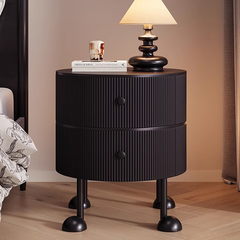 轻奢圆形床头柜收纳边几