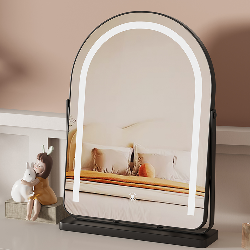 旋转化妆镜台式带灯梳妆镜智能镜
