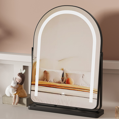 旋转化妆镜台式带灯梳妆镜智能镜