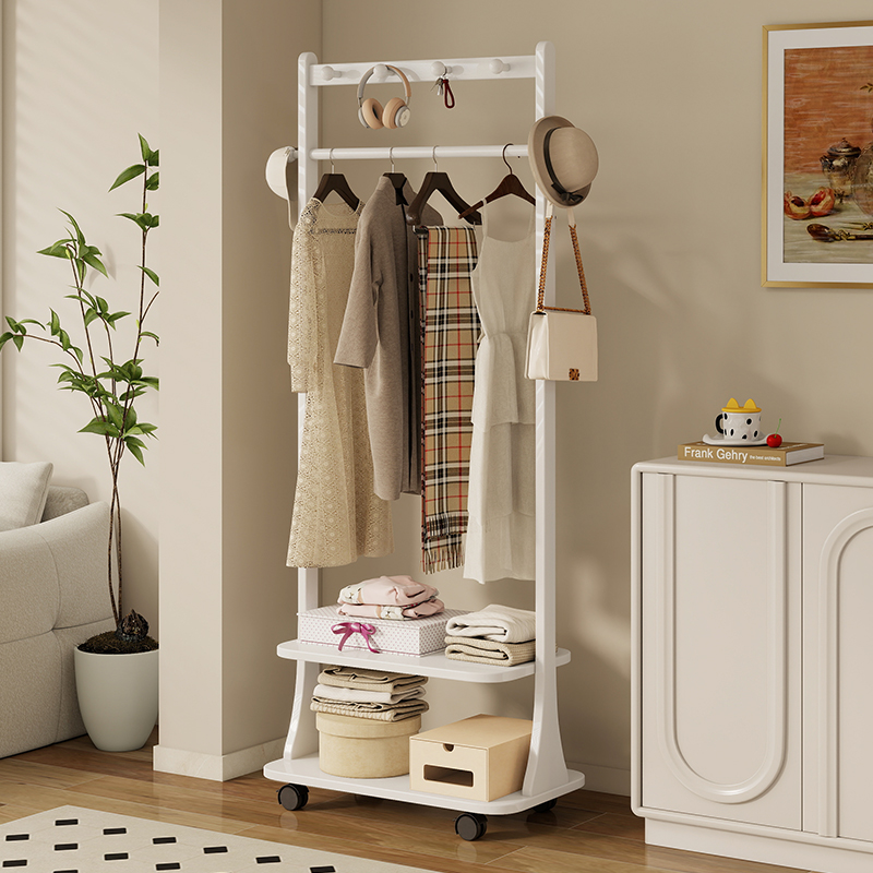 实木衣架落地卧室衣帽架房间移动挂衣架新款客厅家用衣服置物架子