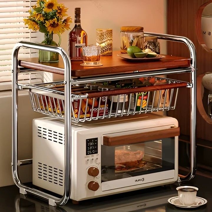 中古实木厨房微波炉置物架台面烤箱支架多功能锅架电饭煲收纳架子,厨房/烹饪用具,微波炉置物架,淘宝优惠券,粉丝福利购,淘宝优惠卷