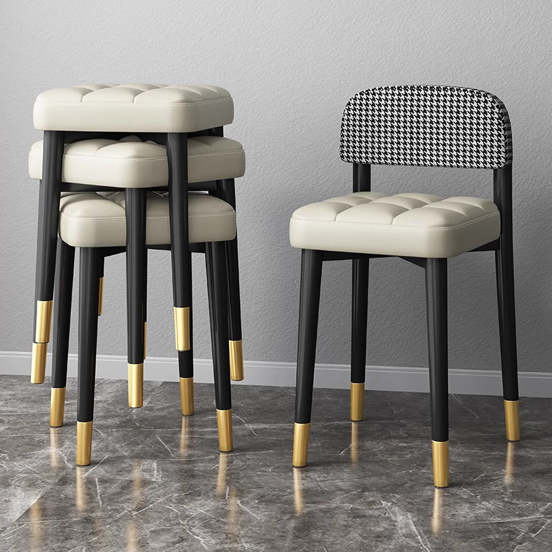 凳子家用可叠放简约板凳靠背椅子餐厅餐椅客厅餐桌方凳轻奢梳妆凳