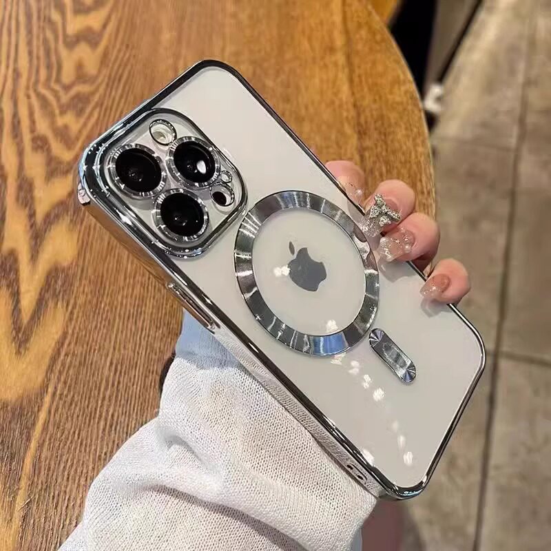 带镜头膜适用苹果16pro手机壳magsafe磁吸无线充电iPhone15透明13Promax新款防摔11超薄14plus全包12保护套