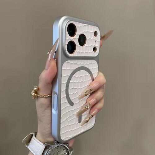 ins鳄鱼纹拍照按键磁吸手机壳