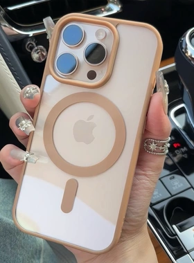 高级肤感沙漠金磁吸壳适用苹果17promax手机壳iphone14pm防摔11新款15pro男女12/13pm简约16plus硬壳13保护套