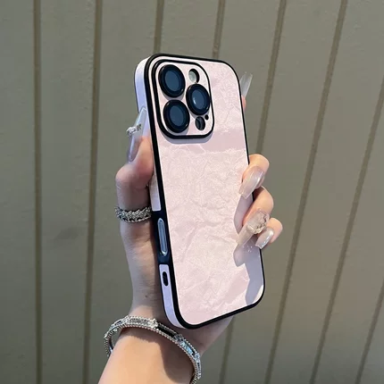 ins秋冬绒布雪山纹爆款iPhone16pro适用苹果15手机壳14ProMax新款11高级12全包13自带镜头膜16plus男女防摔套