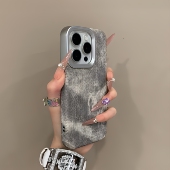 11p保护套男防滑 电镀ip13全包防摔12 高颜值牛仔布纹适用苹果16promax手机壳iPhone15Pro全包防摔15 14pm女款