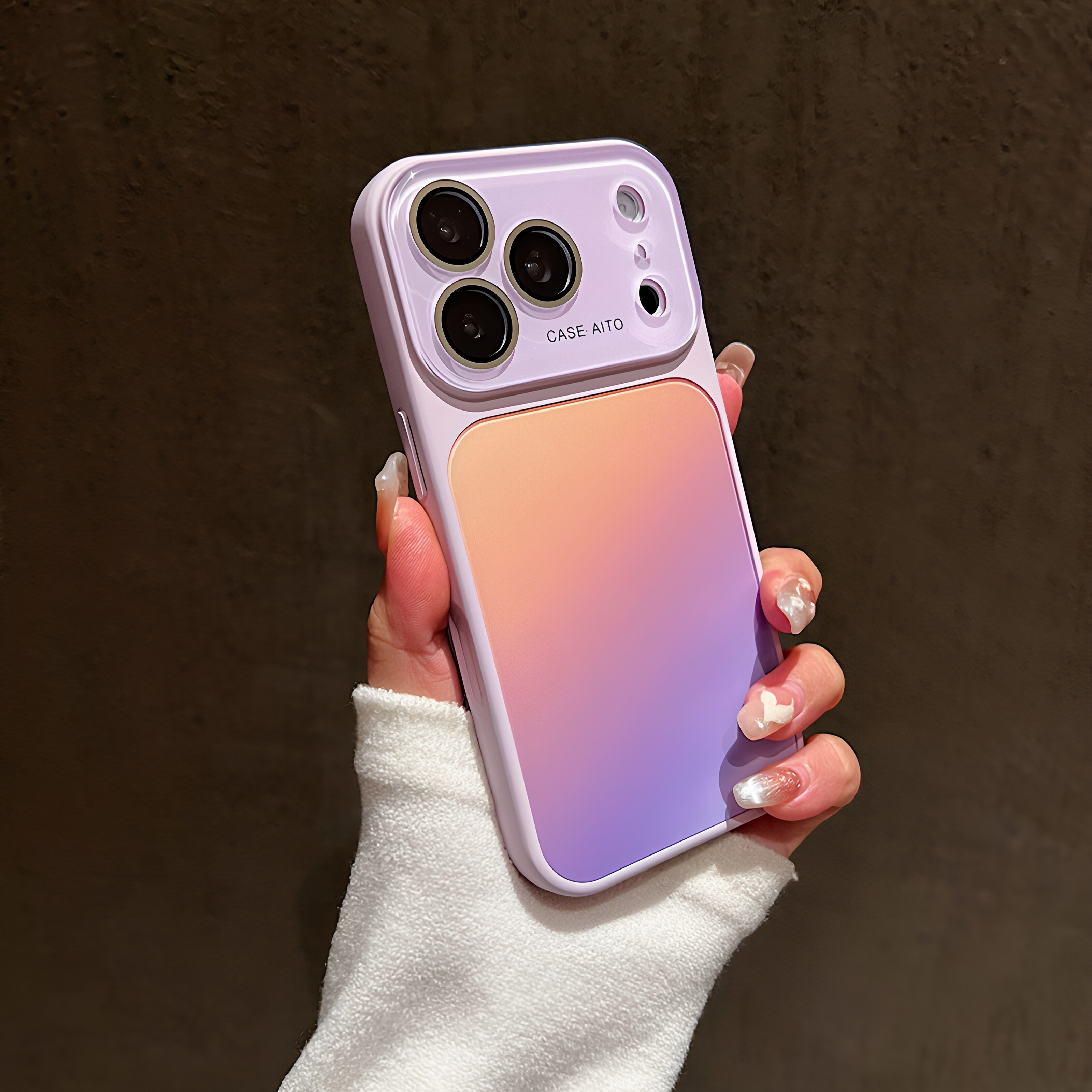 大视窗渐变保护壳适用苹果iPhone17promax手机壳全包镜头膜橙色黑色简约防摔16pro/15/14PM保护套6男女时尚款