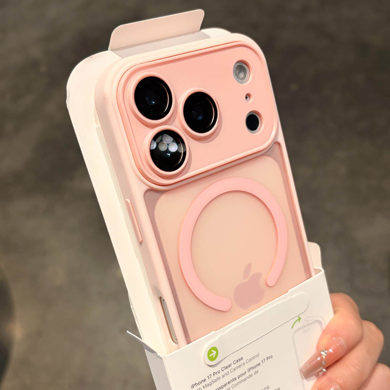 适用苹果17promax手机壳新款高级感Magsafe磁吸磨砂外壳iphone16Pro粉色女款Air全包15Plus防摔14P保护套13壳